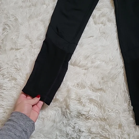 Women's Reebok Black Mesh Panel Yoga Leggings Gym Pants Athleisure - S - Picture 8 of 14